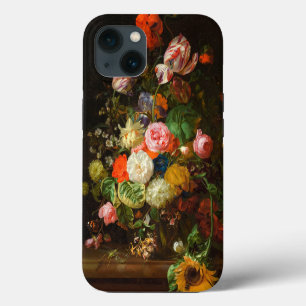 Still life of roses, tulips, a sunflower, 1710 iPhone 13 case