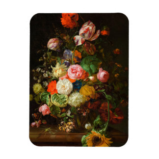 Still life of roses, tulips, a sunflower, 1710 magnet