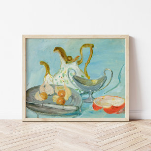 Still Life on a Blue Background Tadeusz Makowski Poster