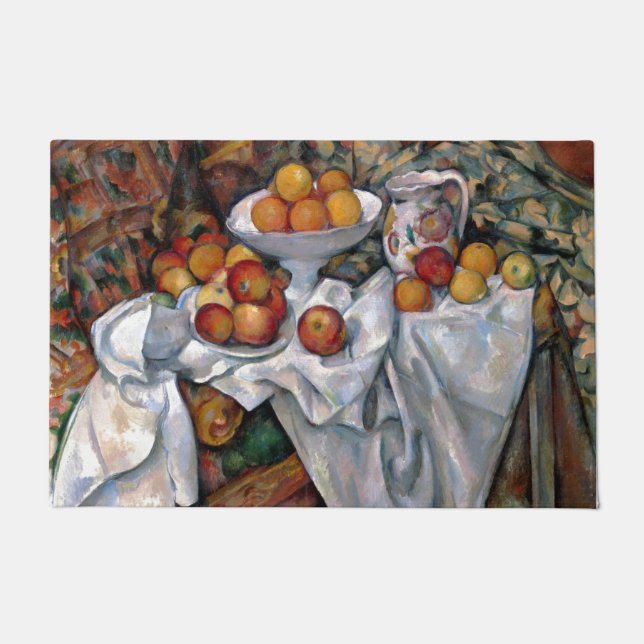 Still Life Oranges - Paul Cezanne Painting Art Doormat (Front)