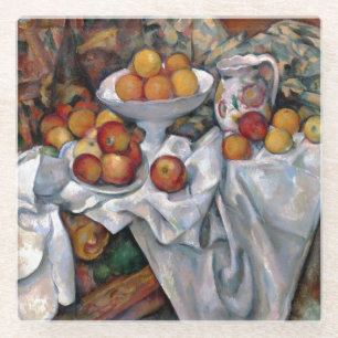 Still Life Oranges - Paul Cezanne Painting Art Glass Coaster