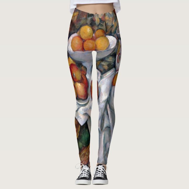 Still Life Oranges - Paul Cezanne Painting Art  Leggings (Front)