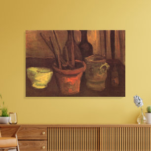 Still Life Paintbrushes in Pot by Vincent van Gogh Canvas Print