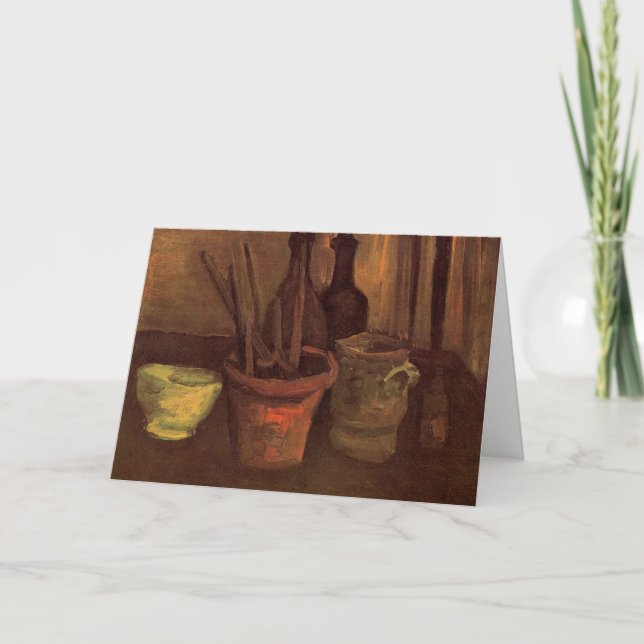 Still Life Paintbrushes in Pot by Vincent van Gogh Card (Front)
