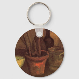 Still Life Paintbrushes in Pot by Vincent van Gogh Key Ring