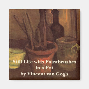Still Life Paintbrushes in Pot by Vincent van Gogh Magnet