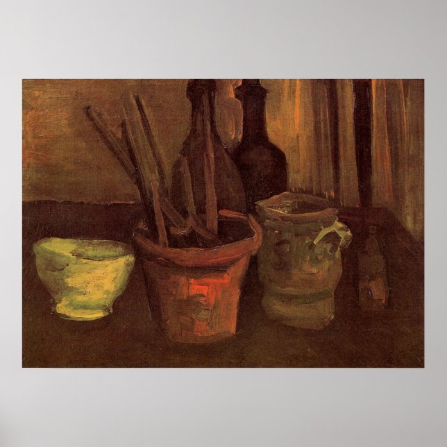 Still Life Paintbrushes in Pot by Vincent van Gogh Poster (Front)