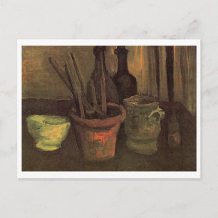 Still Life Paintbrushes in Pot Van Gogh Fine Art Postcard