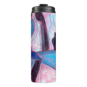 Still life painting/drawing of stylized bottlespai thermal tumbler