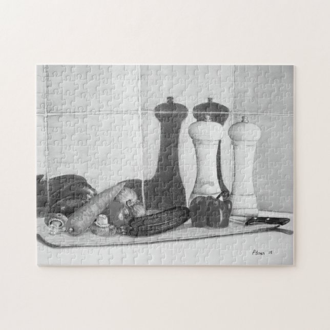 still life painting vegetables on chopping board jigsaw puzzle (Horizontal)