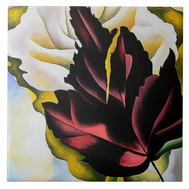 Still Life Pattern of Leaves Georgia O'Keefe Tile (Front)