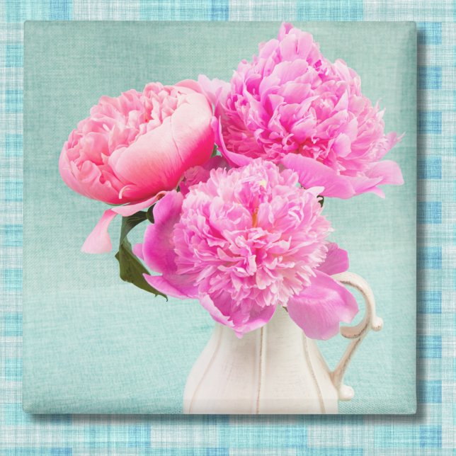 Still Life Peonies In Farmer's Pitcher Magnet (Creator Uploaded)