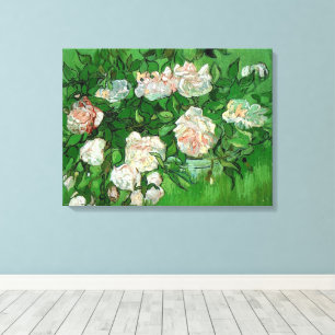 Still Life: Pink Roses by Vincent van Gogh Canvas Print