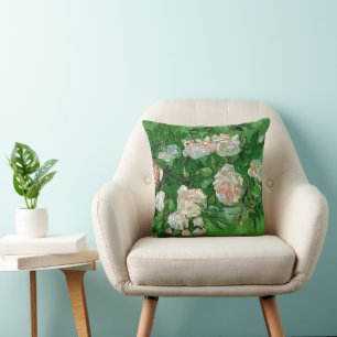 Still Life: Pink Roses by Vincent van Gogh Cushion