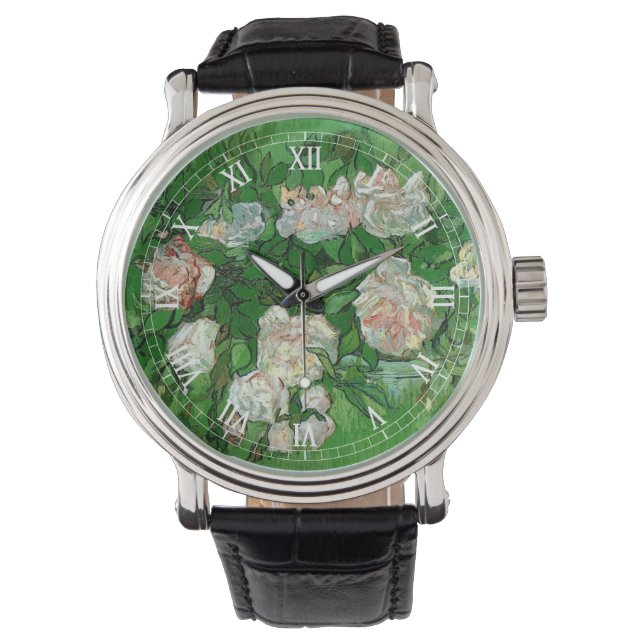 Still Life: Pink Roses by Vincent van Gogh Watch (Front)