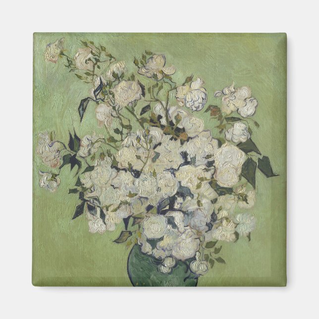 Still Life Pink Roses in a Vase by Van Gogh Magnet (Front)