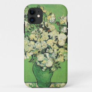 Still life - Pink Roses in a Vase,van Gogh iPhone 11 Case