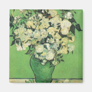 Still life - Pink Roses in a Vase, Vincent van Gog Magnet