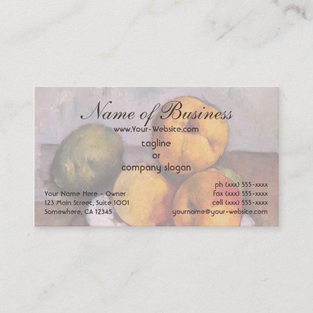 Still Life, Quince, Apples, Pears by Paul Cézanne Business Card (Front)