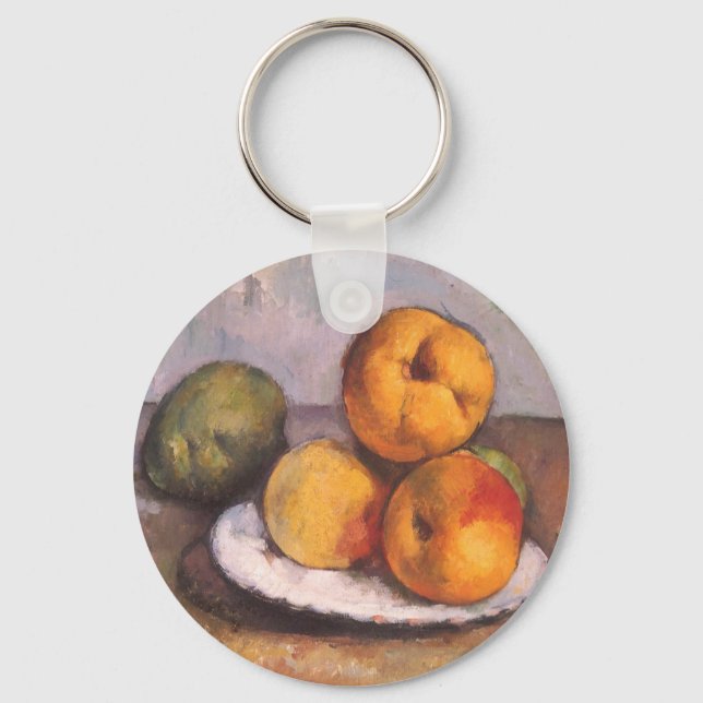 Still Life Quince, Apples, Pears by Paul Cezanne Key Ring (Front)