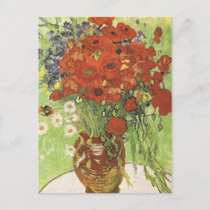 Still life - Red poppies and daises Postcard