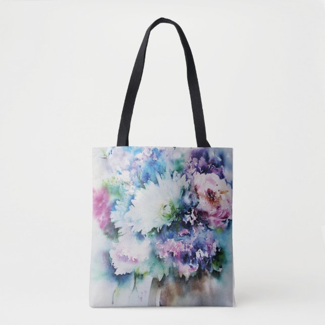 Still Life Rose Watercolour Bouquet Tote Bag (Front)