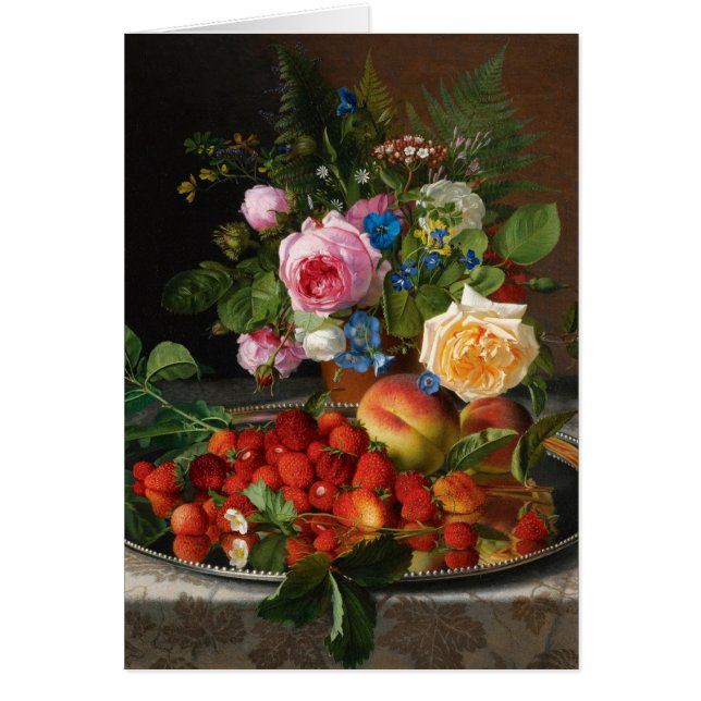 Still Life Roses and Strawberries by Otto Ottesen (Front)