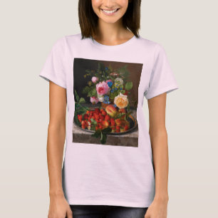 Still Life Roses and Strawberries by Otto Ottesen T-Shirt