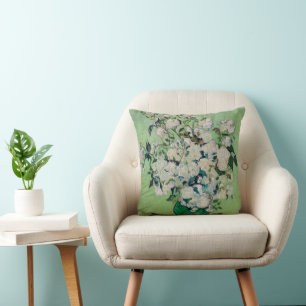 Still Life Roses in a Vase by Vincent van Gogh Cushion