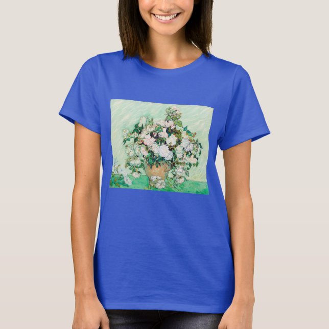 Still Life Roses in a Vase by Vincent van Gogh T-Shirt (Front)