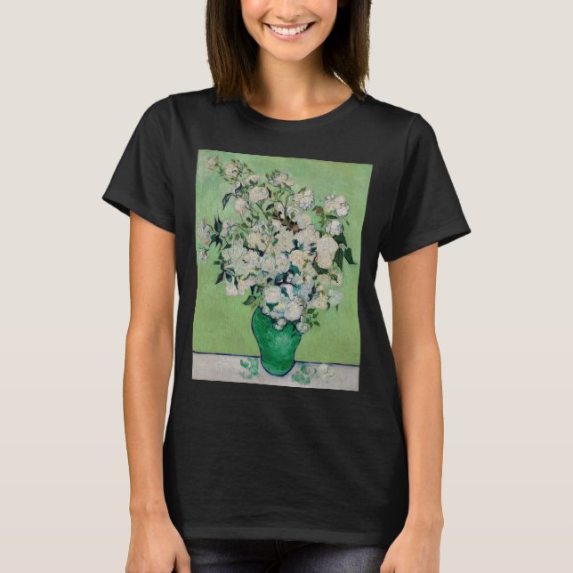Still Life Roses in a Vase by Vincent van Gogh T-Shirt (Front)