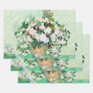 Still Life Roses in a Vase by Vincent van Gogh Wrapping Paper Sheet