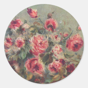 Still Life, Roses of Vargemont   Renoir Classic Round Sticker