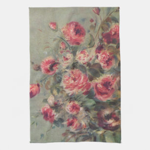 Still Life, Roses of Vargemont Renoir Tea Towel