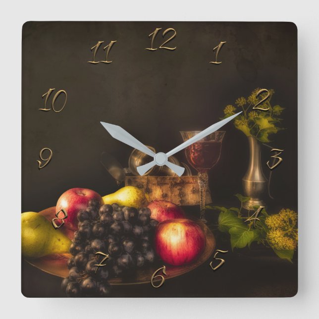 Still life square wall clock (Front)