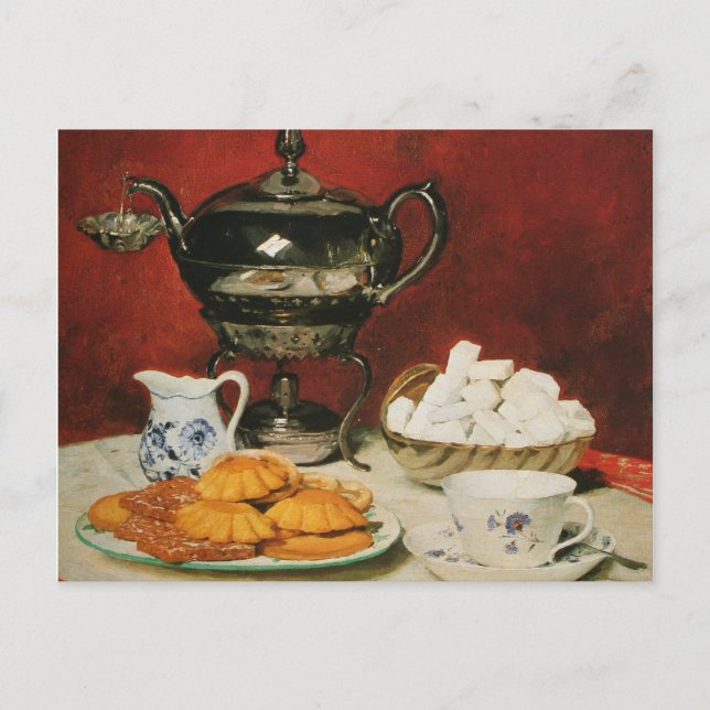 Still life Tea and Melting rolls - Albert Anker Postcard (Front)