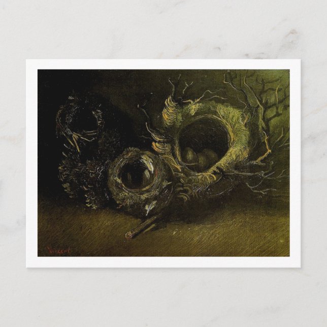 Still Life Three Birds' Nests Van Gogh Fine Art Postcard (Front)