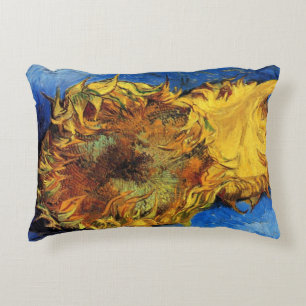Still Life Two Cut Sunflowers by Vincent van Gogh Decorative Cushion