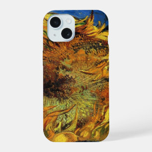 Still Life Two Cut Sunflowers by Vincent van Gogh iPhone 15 Case