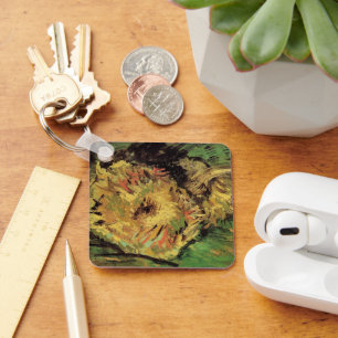 Still Life Two Cut Sunflowers by Vincent van Gogh Key Ring