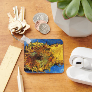 Still Life Two Cut Sunflowers by Vincent van Gogh Key Ring