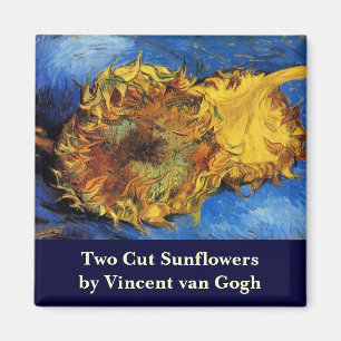 Still Life Two Cut Sunflowers by Vincent van Gogh Magnet