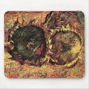 Still Life Two Cut Sunflowers by Vincent van Gogh Mouse Mat