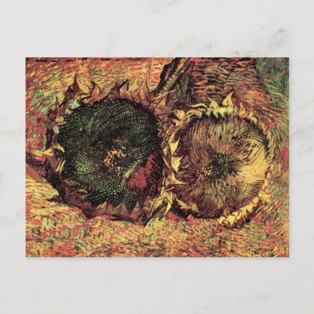 Still Life Two Cut Sunflowers by Vincent van Gogh Postcard (Front)