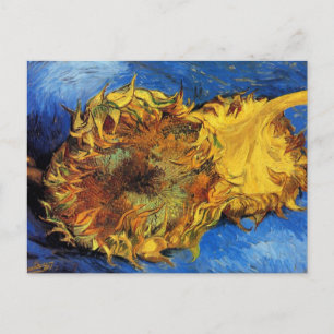 Still Life Two Cut Sunflowers by Vincent van Gogh Postcard