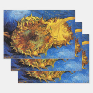 Still Life Two Cut Sunflowers by Vincent van Gogh Wrapping Paper Sheet