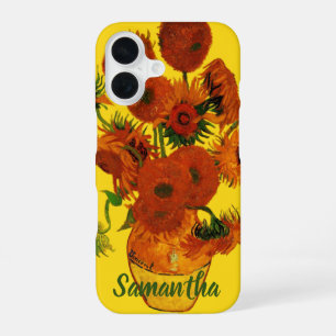 Still Life Vase w 15 Sunflowers Vincent van Gogh iPhone 16 Case