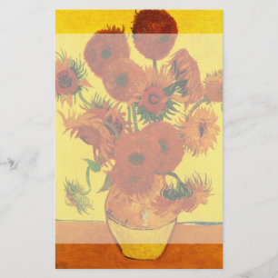 Still Life Vase w 15 Sunflowers Vincent van Gogh Stationery