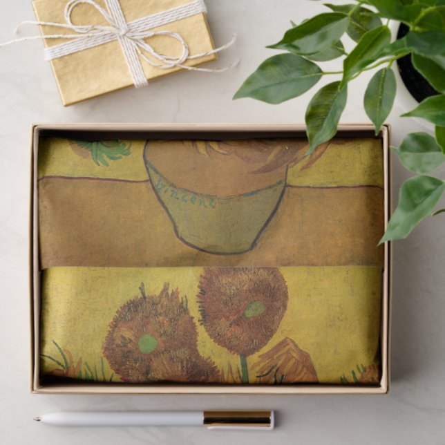 Still Life Vase w 15 Sunflowers Vincent van Gogh Tissue Paper (Gift)