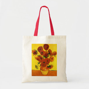 Still Life Vase w 15 Sunflowers Vincent van Gogh Tote Bag